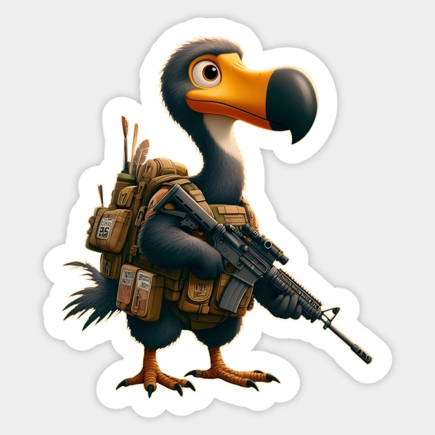 Tactical Dodo Bird Sticker by Rawlifegraphic